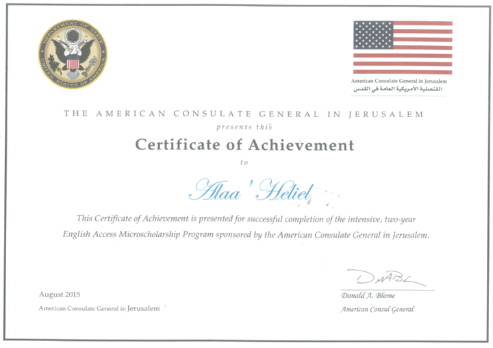شهادة لغة انجليزية معتمدة من القنصلية الأمريكية