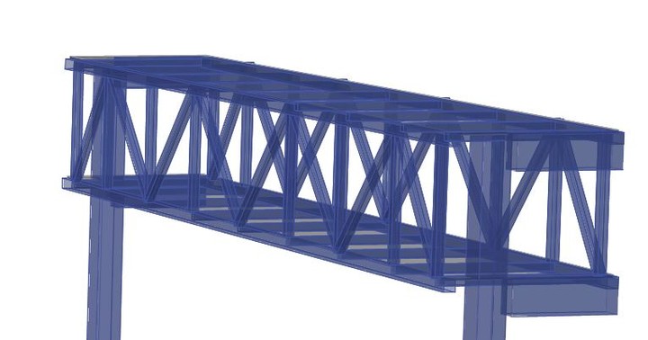 تصميم جسر معدني معلق