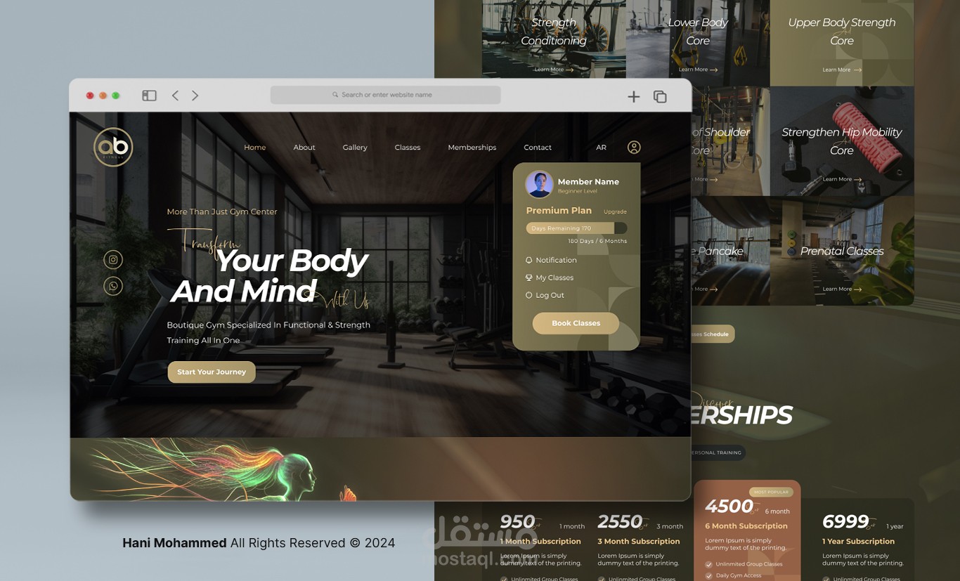 تصميم موقع AB Fitness