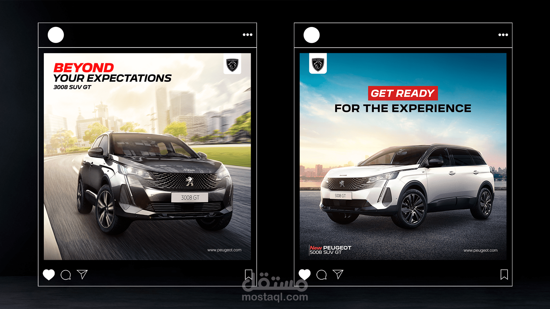 تصميم سوشيال ميديا  - Social media designs for peugeot