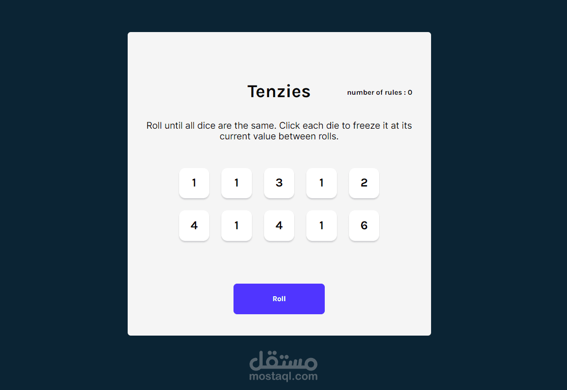 Tenzie game