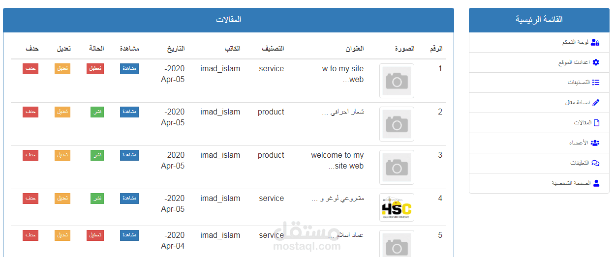 مشروعي موقع اخباري بلغة php مع لوحة تحكم