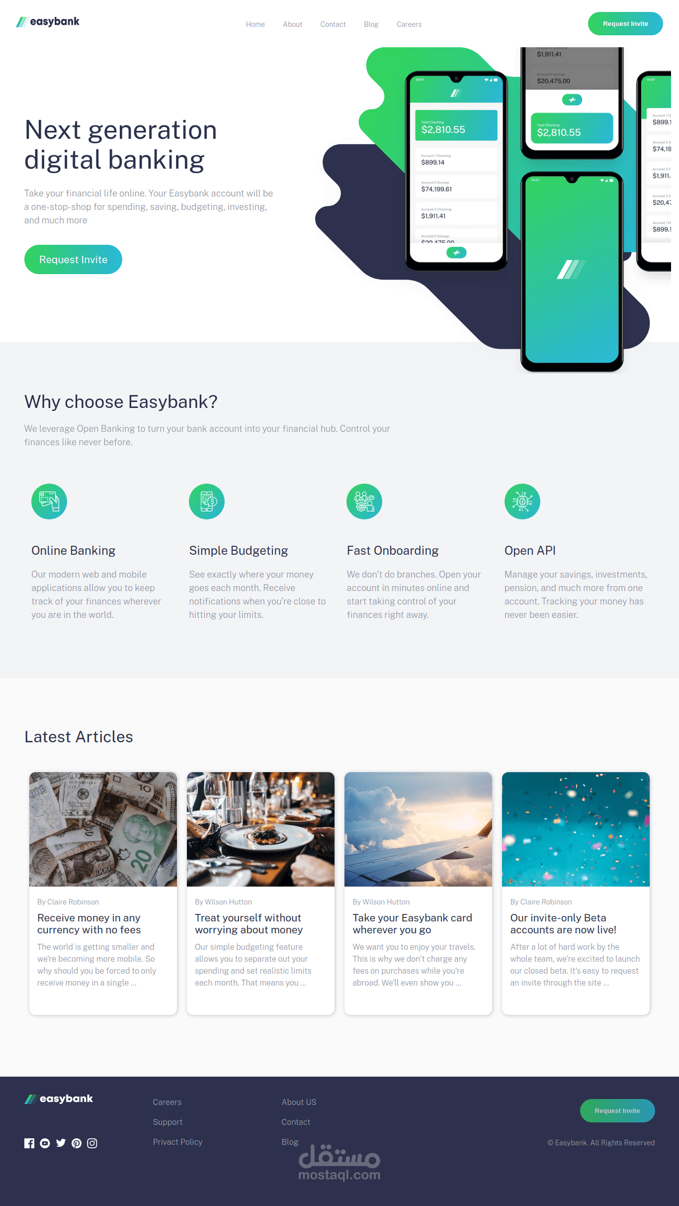 EasyBank Landing page