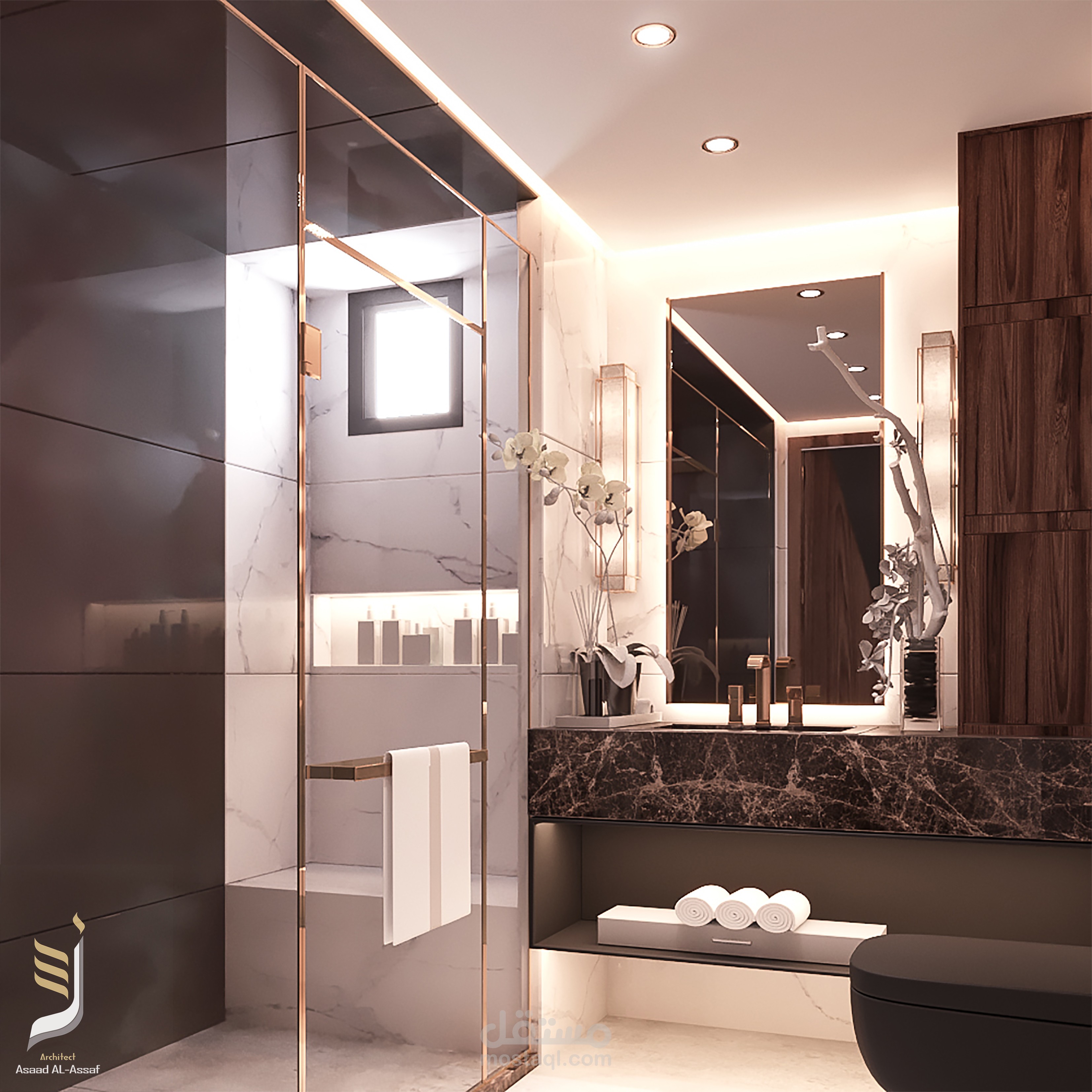 تصميمي لحمام بسيط.. My design for a small simple bath..