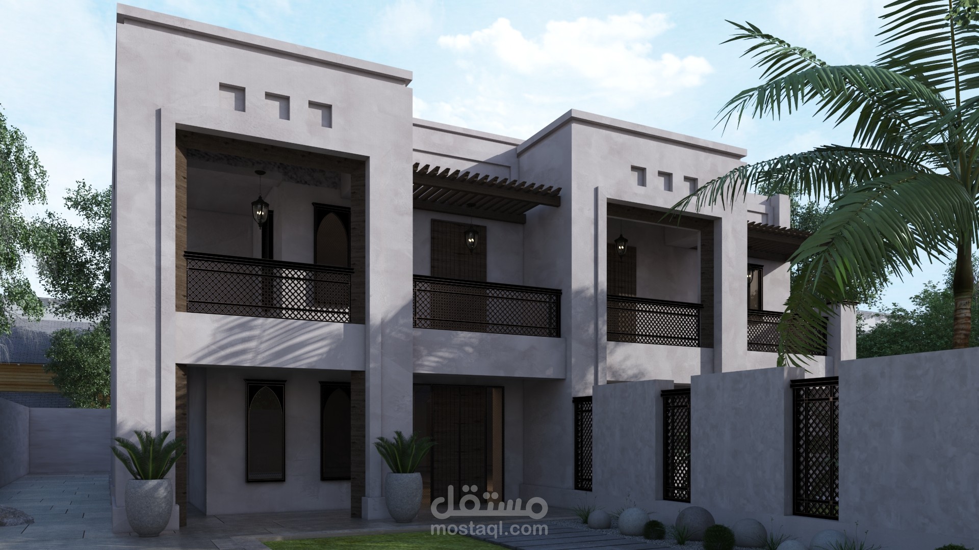 اعادة ترميم و تصميم فيلا طراز عربي حديث Building Rehabilitation & Design Arabic Style