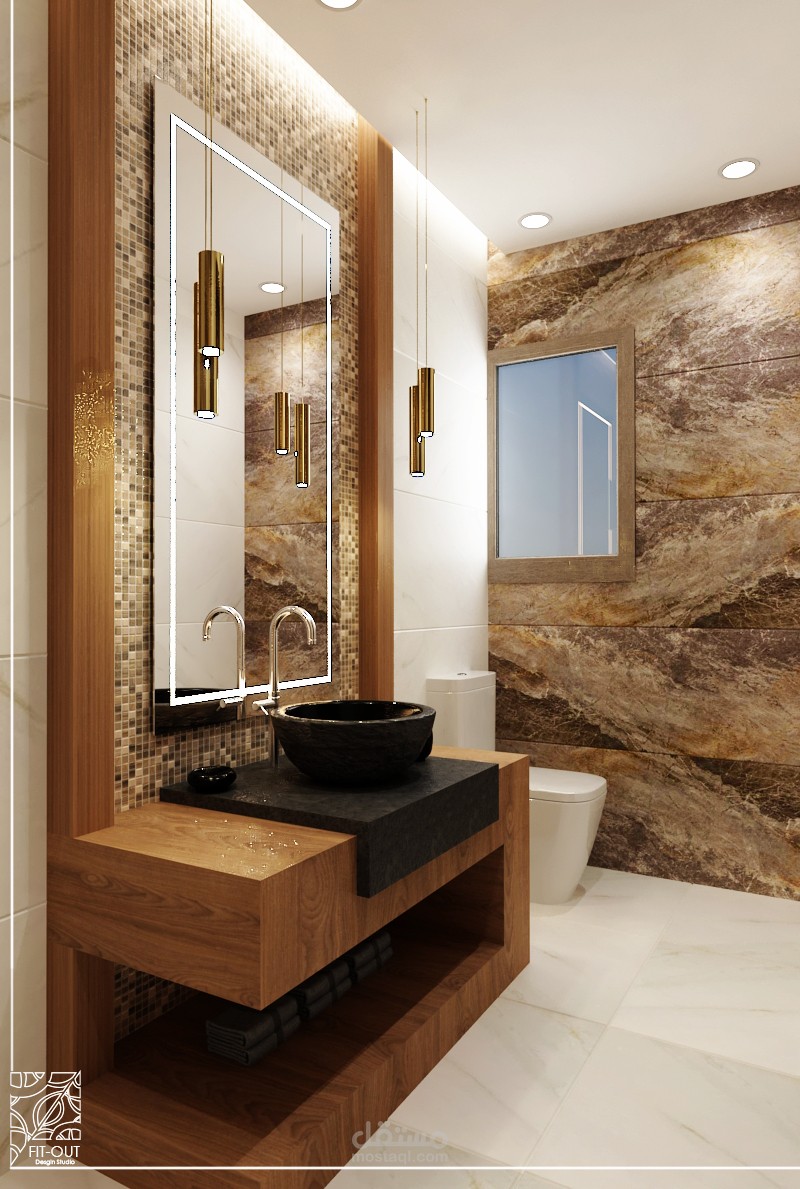 تصميم حمام للضيوف guest bathroom