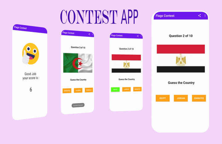 تطبيق أسئلة و مسابقات - Flags Contest App