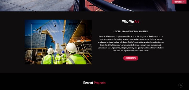 Construction Company website