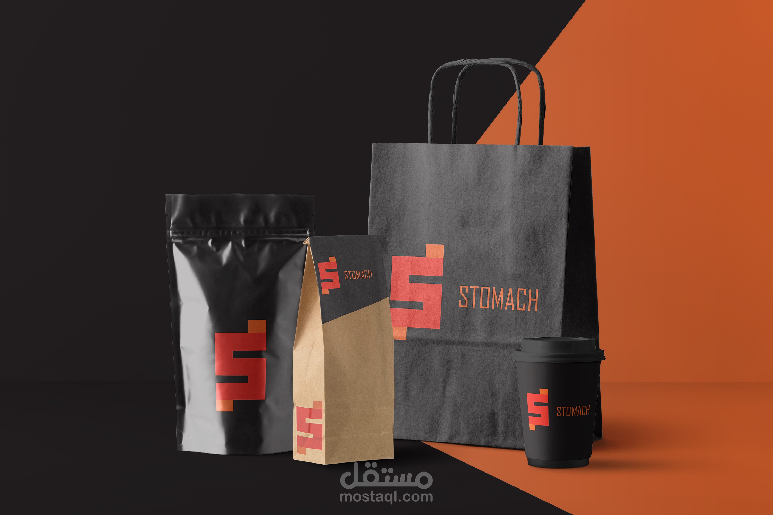 تصميم شعار لمطعم يدعى Stomach