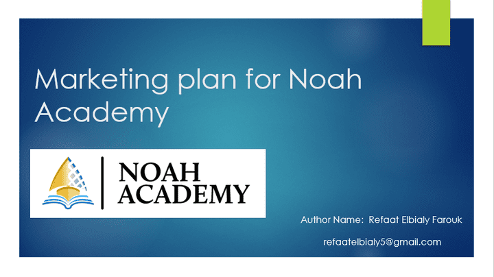 strategy plan for Noah academy