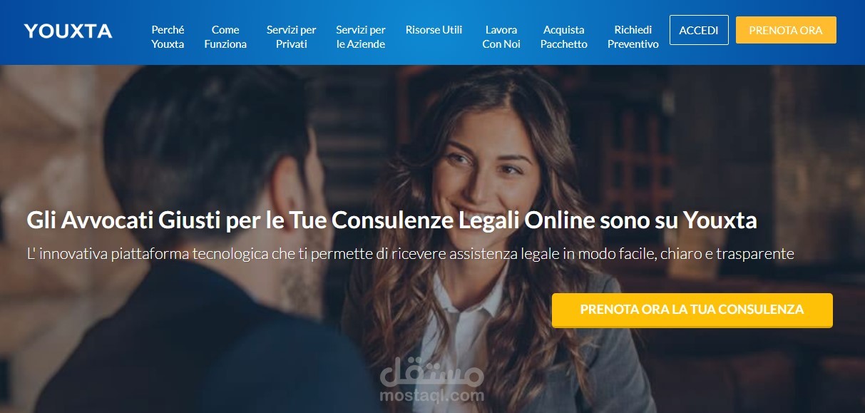 تنفيذ موقع إلكترونى لمكتب محاماه إيطالى
