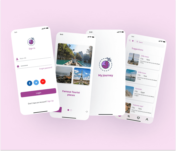 Travel and Tourism app - UX UI