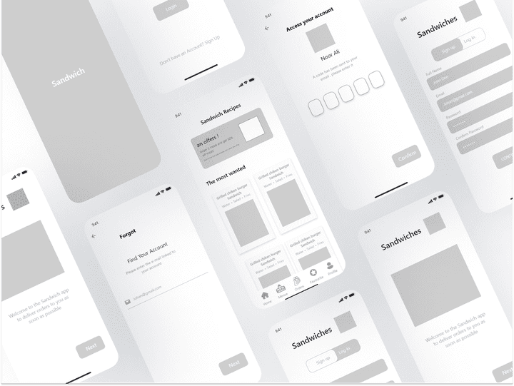 تصميم النموذج الاولي لتطبيق - Wireframe UX UI