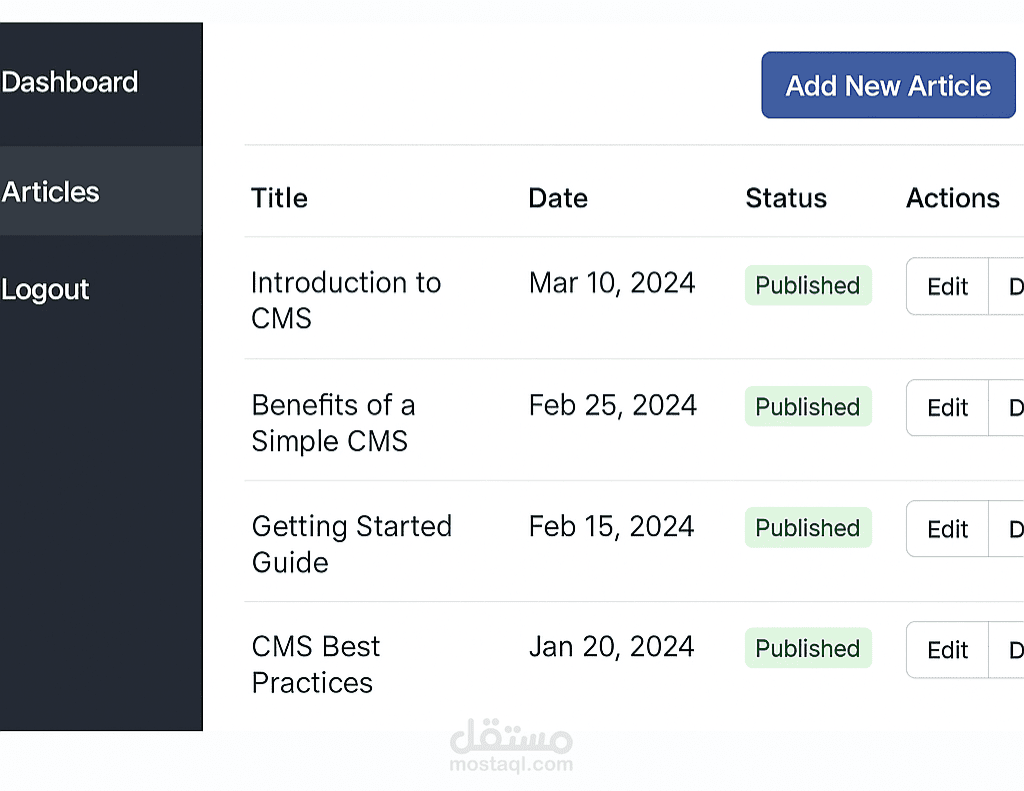موقع بسيط لإدارة المحتوى باستخدام PHP و MySQL