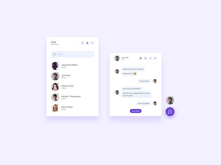 Chat panel UI Design