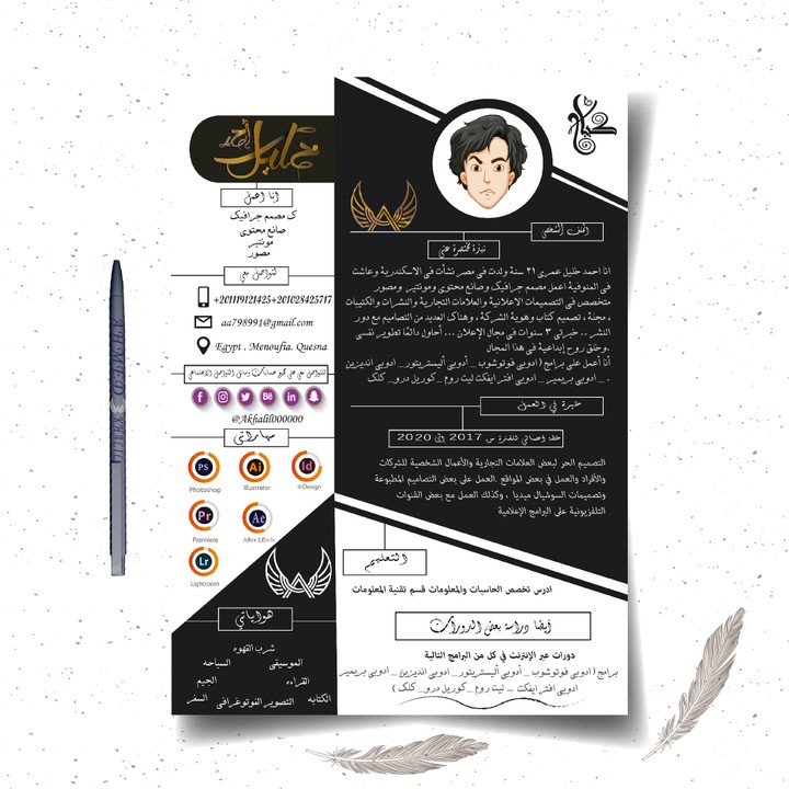 سيرتى الذاتية لتوضيح مهاراتى ( باللغة العربية )