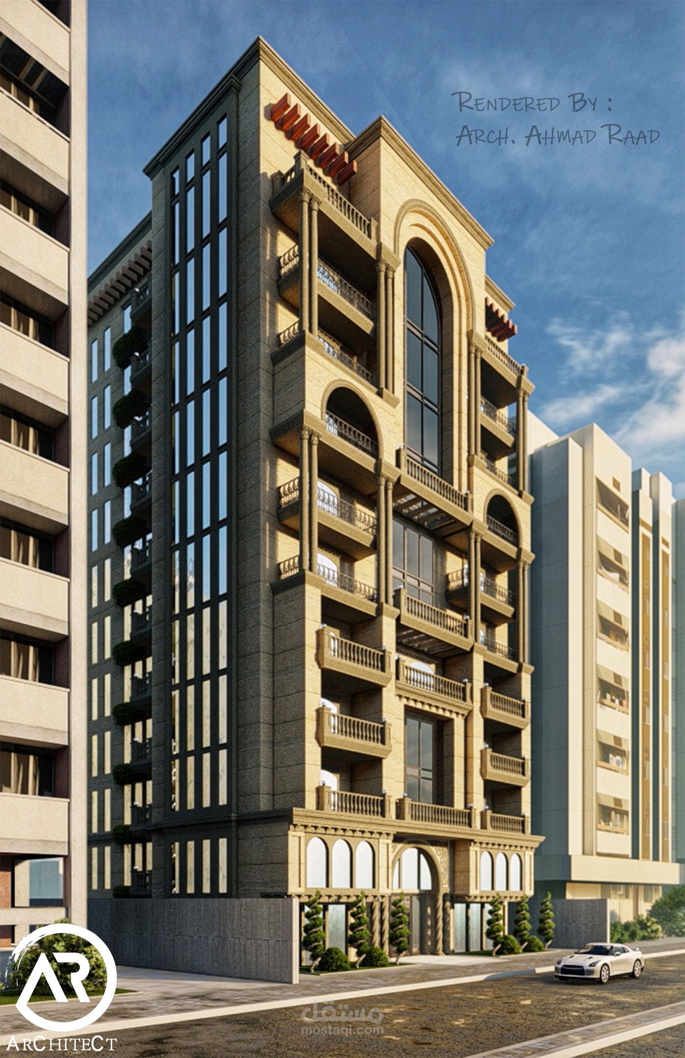 تصميم مبنى سكني كلاسيك