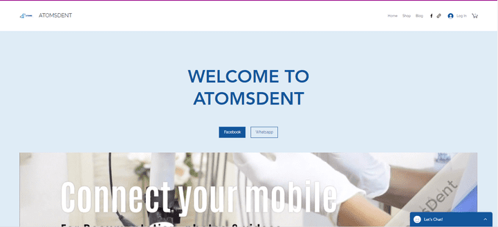 موقع الكتروني خاص بشركه AtomsDent