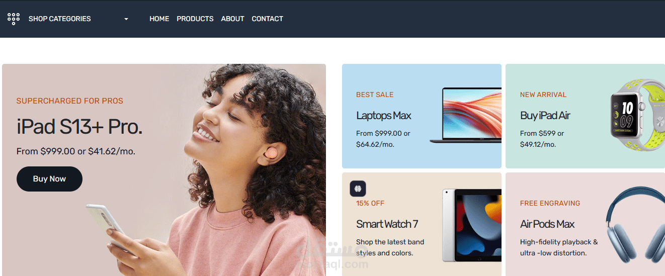 تطبيق تجارة إلكترونية (E‑Commerce App)