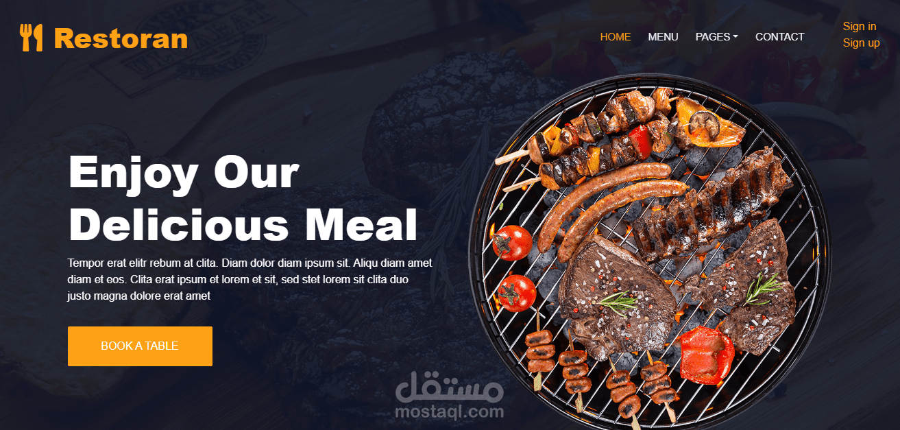 Restoran App تطبيق قائمة مطعم تفاعلي