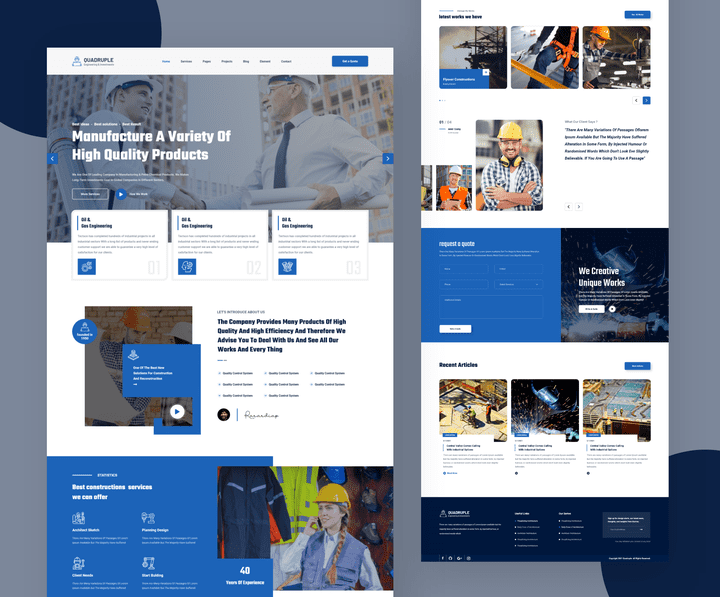 Constructions Website Design UI-UX