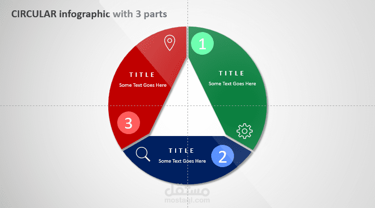 power point \ CIRCULAR info graphic with 3 parts \ new design