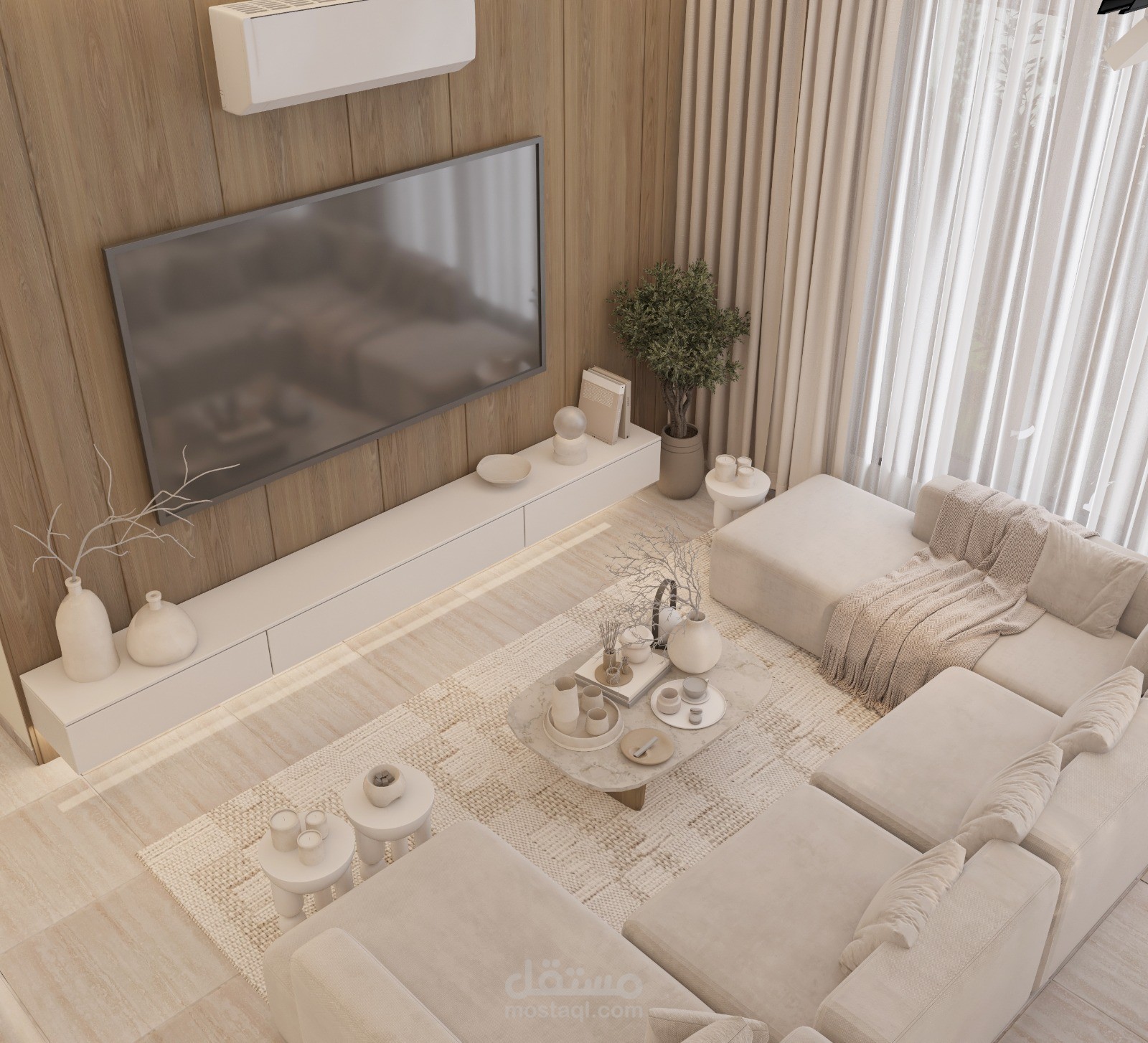 تصميم غرفة معيشة مودرن أنيقة | Modern & Elegant Living Room Design
