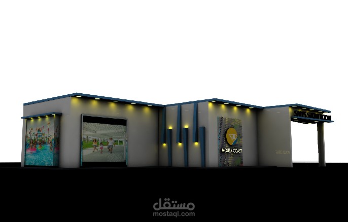 تصميم واجهة محل 3d