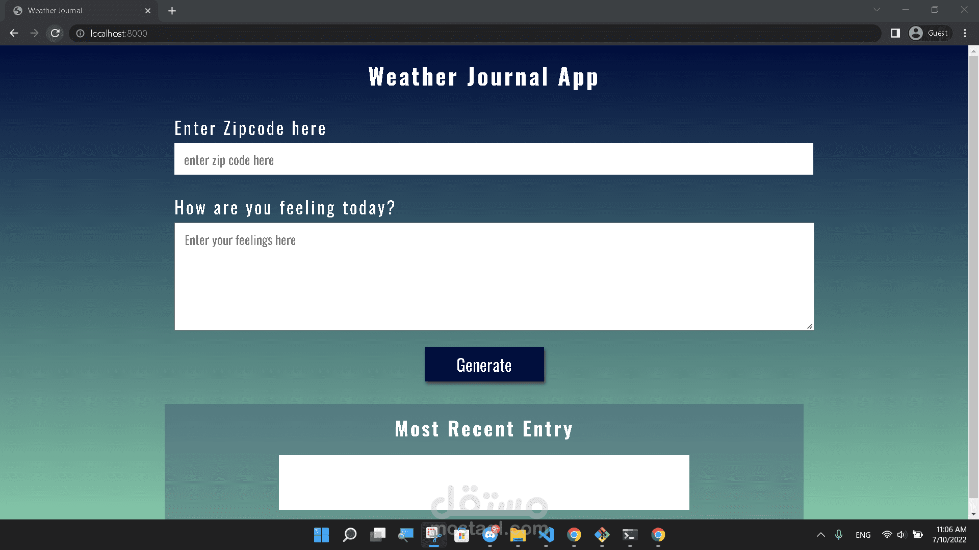 Weather Journal App