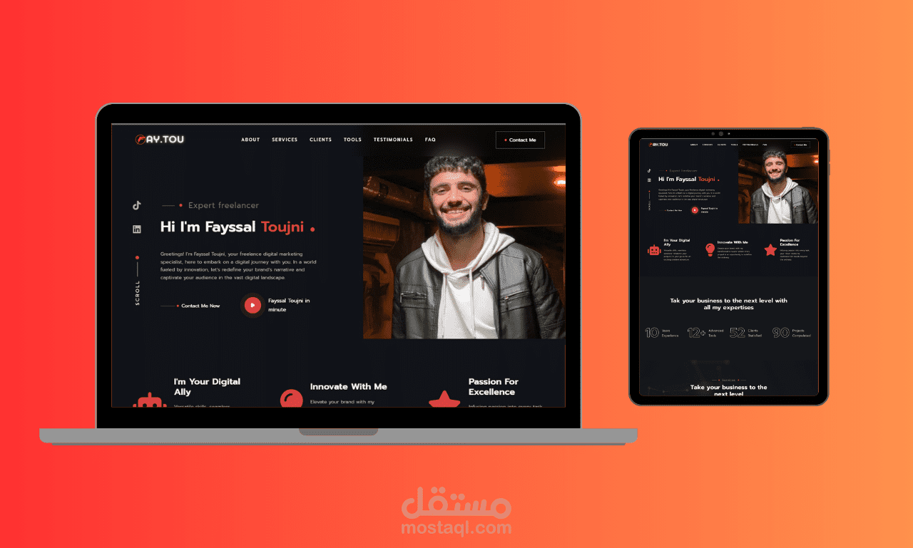 موقع بورتفوليو لعامل حر | Portfolio website