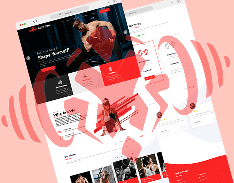 تصميم صفحة هبوط لموقع lion gym