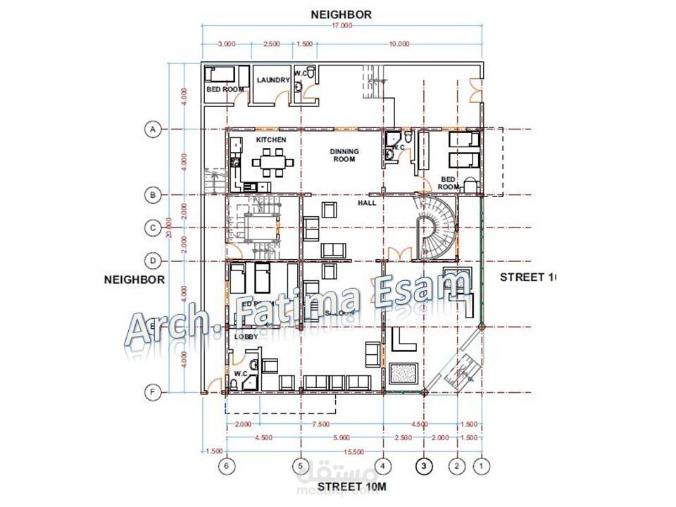 عمارة سكنية من طابق أرضي وأول وطابق ثاني مع ملحق مع حديقة خارجية مخصصة للعائلة