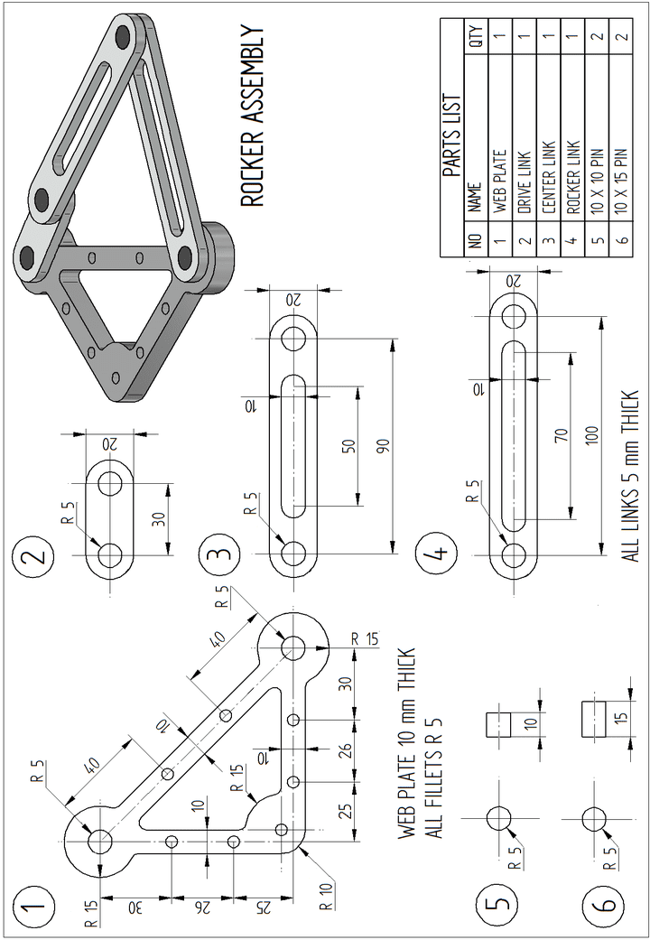 (SolidWorks Assignment 02 (ROCKER ASSEMBLY