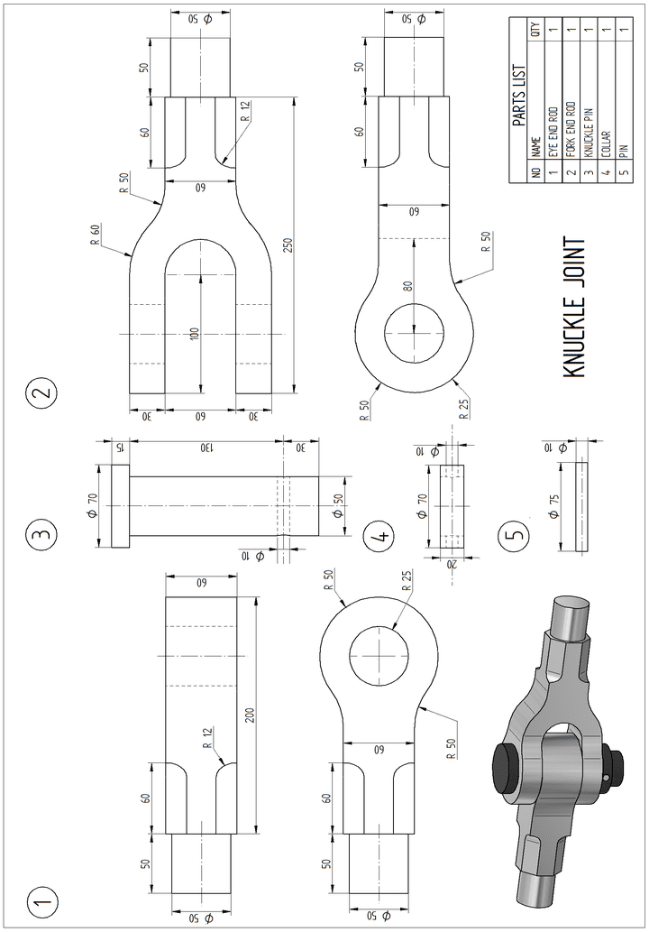 (SolidWorks Assignment 07 (KNUCKLE JOINT