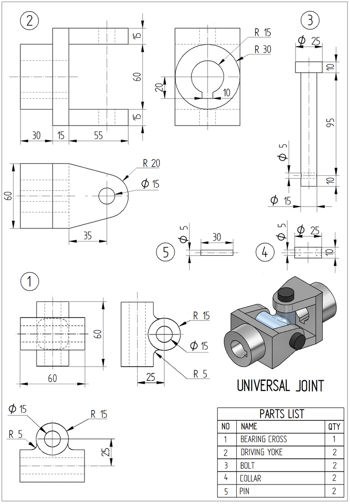 (SolidWorks Assignment 08 (UNIVERSAL JOINT