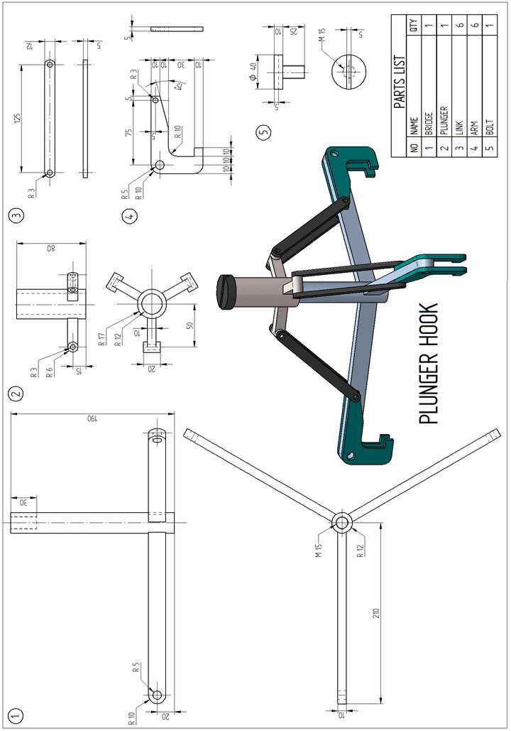 (SolidWorks Assignment 13 (PLUNGER HOOK