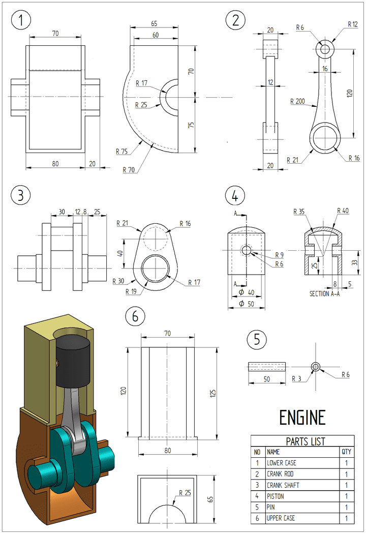 (SolidWorks Assignment 14 (ENGINE