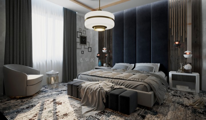 3d modern bedroom