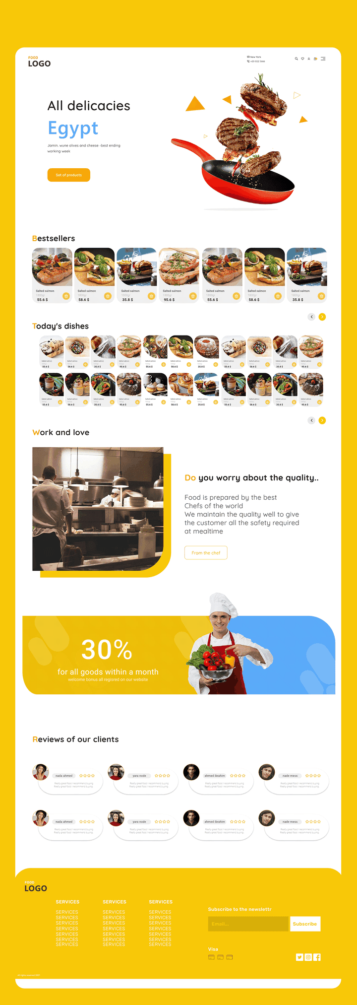 Food website design