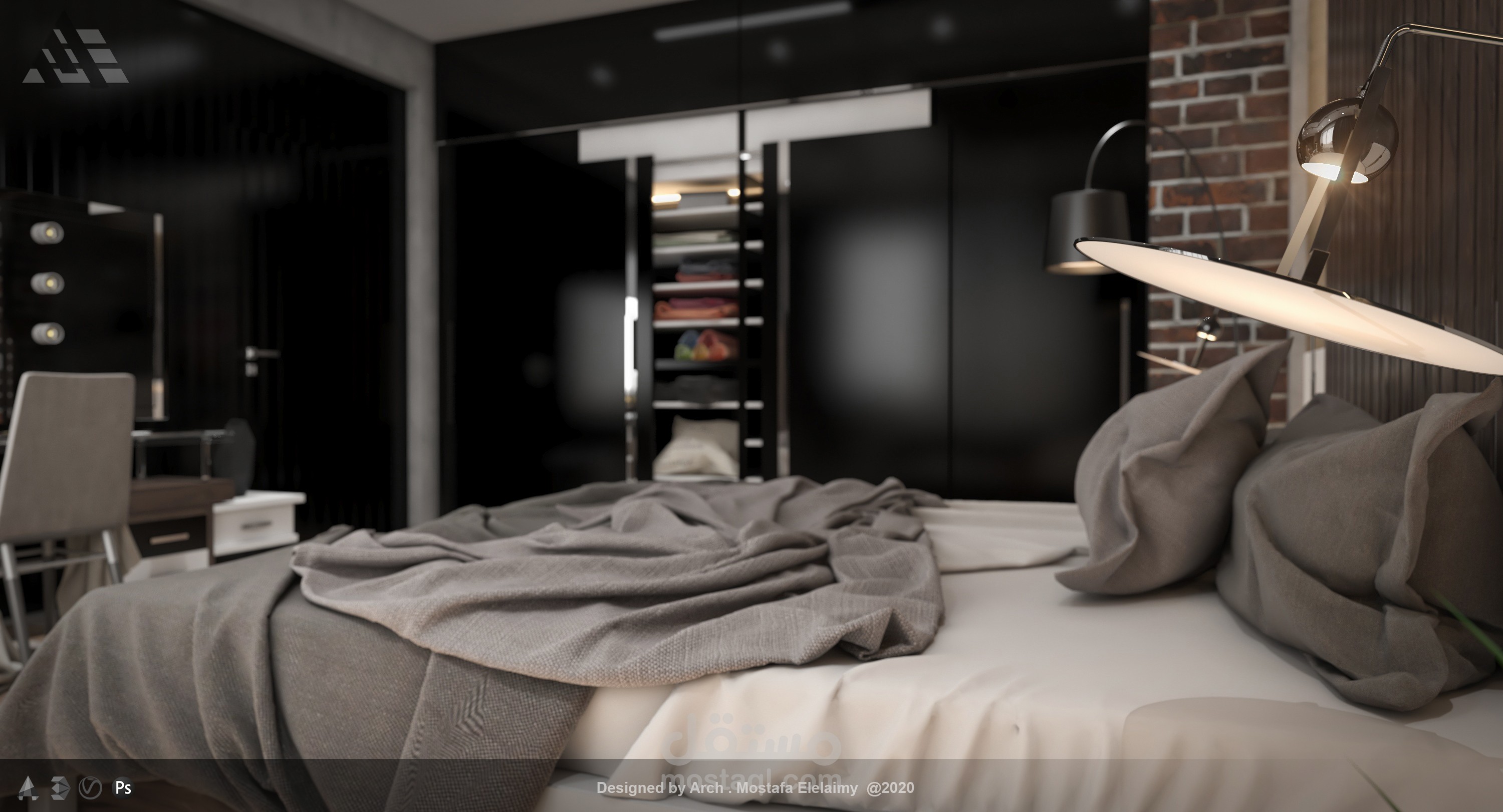 interior bedroom_تصميم داخلي لغرفة نوم رئيسية