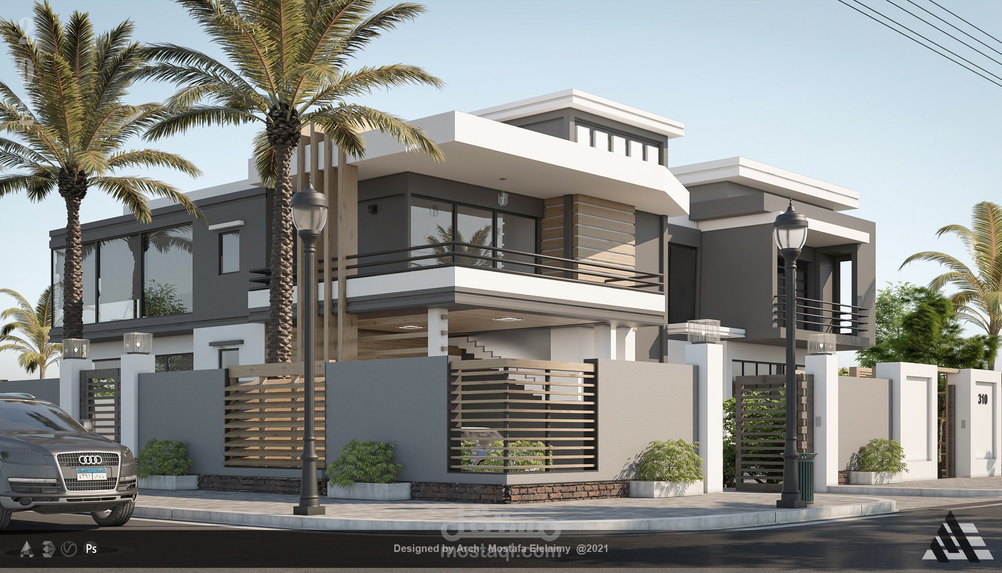 exterior design "تصميم خارجي" لفيلا مودرن