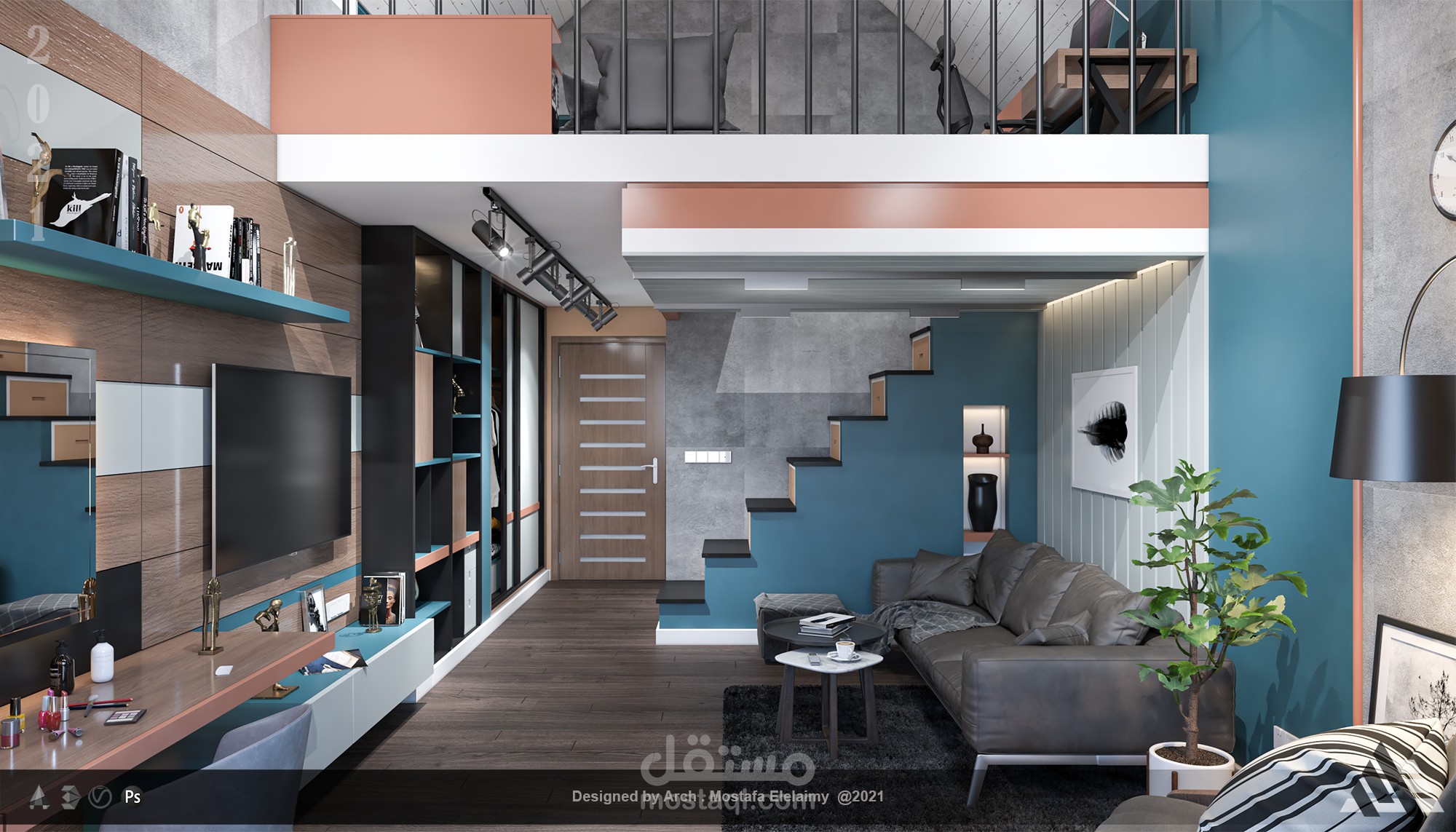 Interior bedroom_تصميم  داخلي لغرف نوم فيلا مودرن