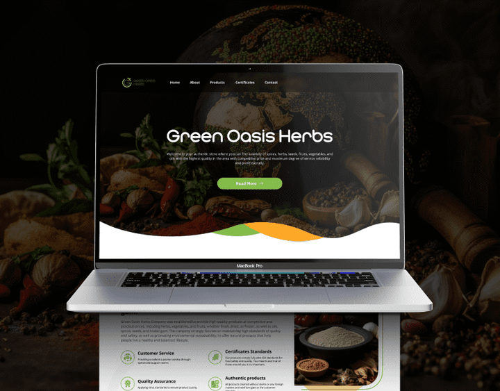 Green Oasis Herbs Company Landing Page