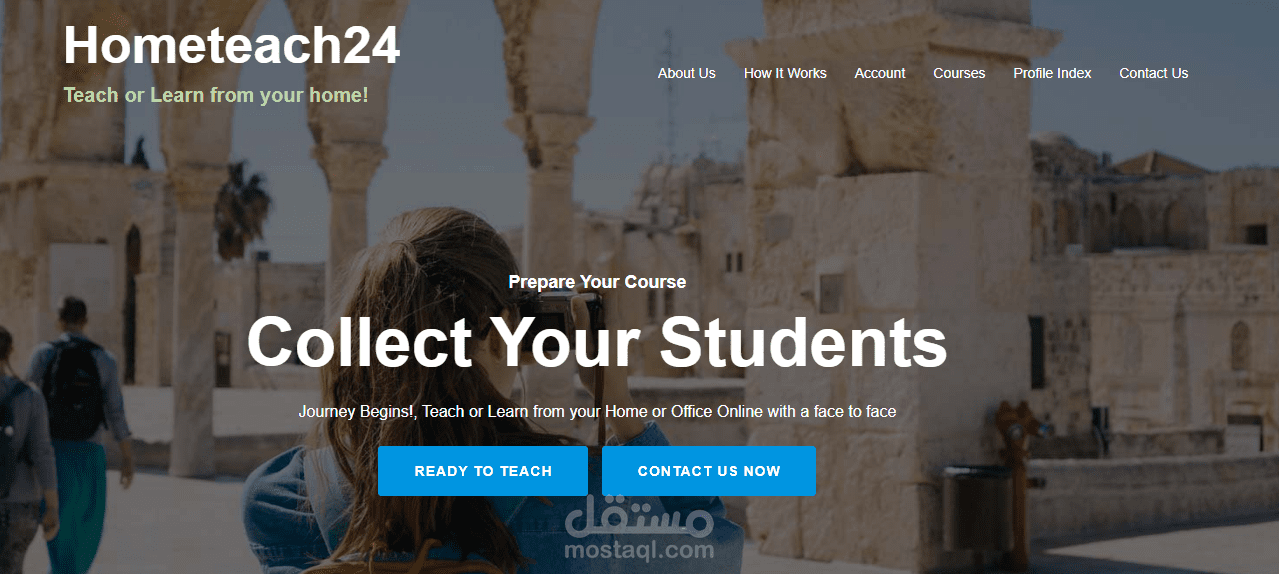 عمل مشروع  موقع تعليمى عن  بعد