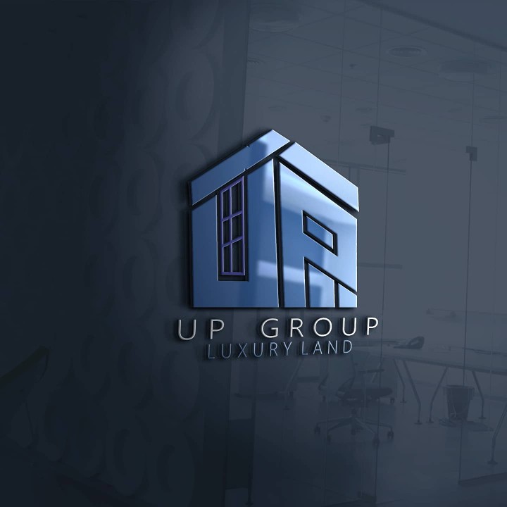 الموك اب الخاص بشعار شركة up group للعقارات