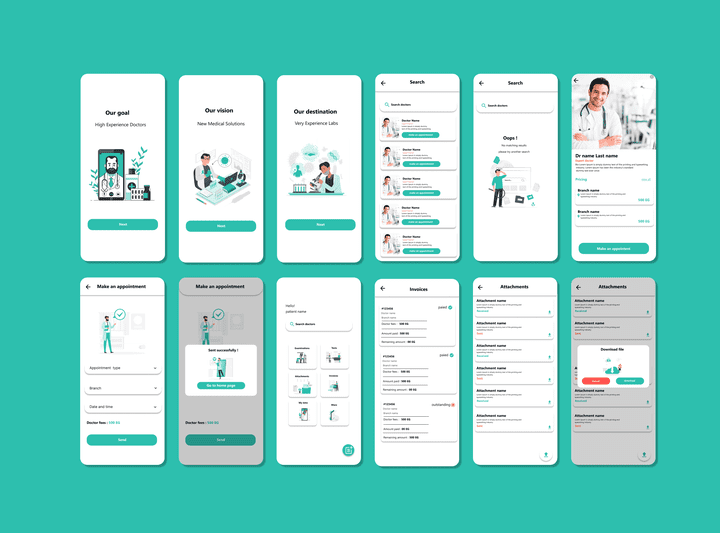 Medical app UI design with figma