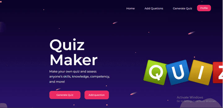 Quiz Maker WebSite