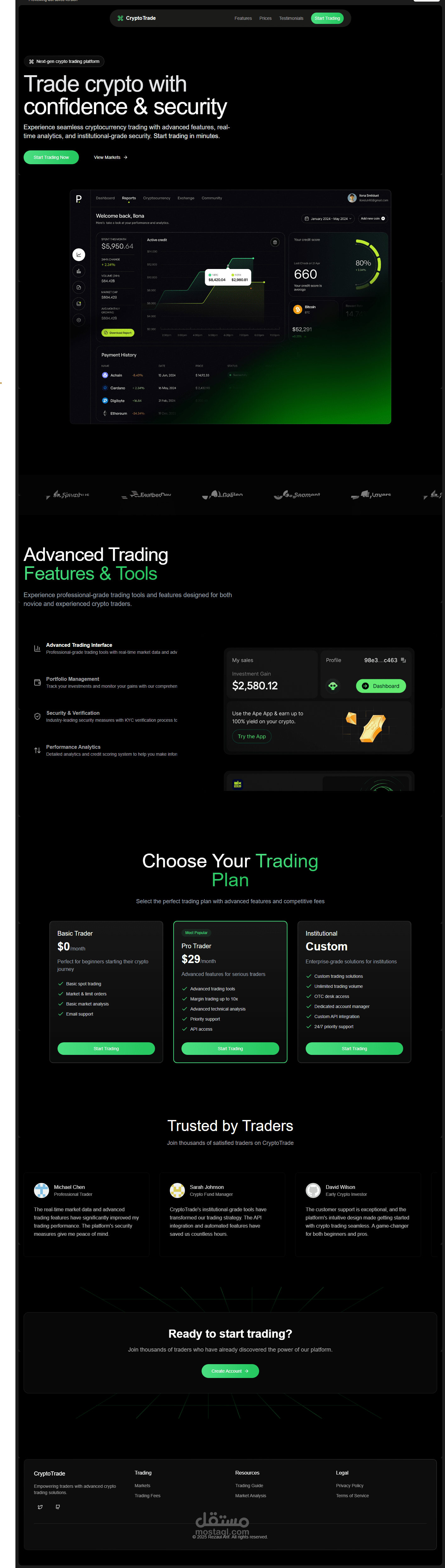 Crypto_Trade Landing Page