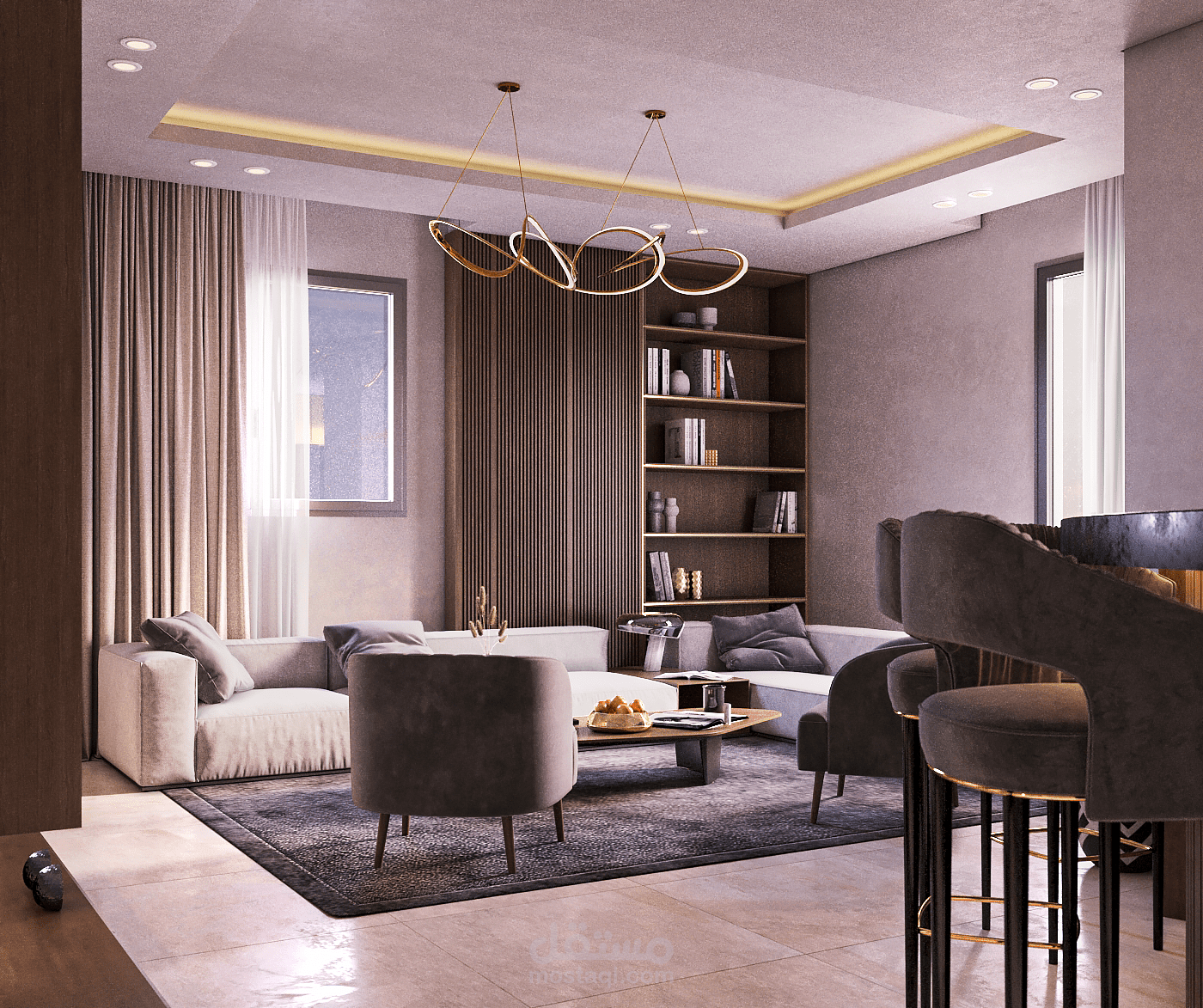 تصميم داخلي لشقة سكنية في سوريا