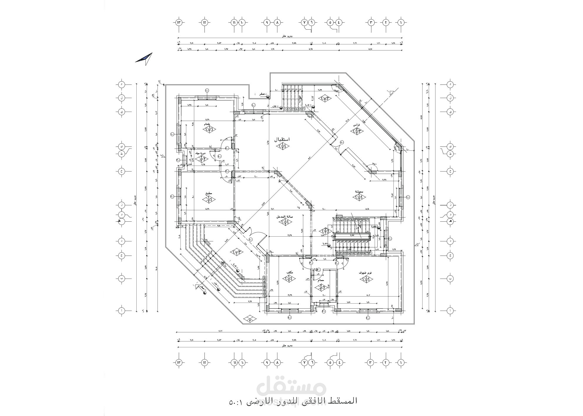 تصميم فيلا معماريا وانشائيا